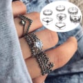 Pikkukuva 2 / 5: 7kpl Naisten Bohemia Vintage Punk Band Knuckle Midi Sormukset Set Lahja