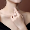 Miniatyrbillede 2 af 5: Kvinder Ring Faux Morganite Hollow Out smykker Galvanisering Langtidsholdbar fingerring til bryllup US 6