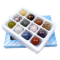 Miniatyrbillede 1 af 5: Polerede runde krystaller Sten Sæt med Opbevaring Box Office Hjem Desktop Ornament 12pcs