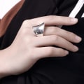 Miniatyrbillede 5 af 5: Mode Simple Mand Kvinder Glat Sølvbelagt Tommelfinger Cooper Ring smykker gave US 9