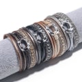Miniatyrbilde 3 av 4: Håndflettet kontrastlagdelt armbånd med magnetlås black