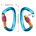 Miniatyrbilde 5 av 5: Oppgradert Heavy Duty Screwgate Locking Klatrekarabinklips Blue
