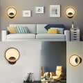 Miniatyrbillede 4 af 5: LED væglampe soveværelse sengelampe ganglampe dekorativ lampe (sort rundt varmt lys 220V)，til indendørs og udendørs