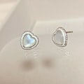 Miniatyrbillede 1 af 5: Ørering Heart Stud Sølv modesmykker Ac5417