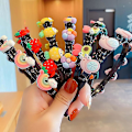 Miniatyrbillede 4 af 5: Sød hårbøjle med klips Multifunktions prinsesse frisure pandebånd Farverigt hårtilbehør til 12