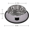 Miniatyrbilde 2 av 5: 3 stk rustfritt stål katte- og liten hundeskål Sklisikker base til kjæledyr