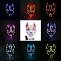 Miniatyrbillede 1 af 4: Halloween Fox Drift Mask Lys Mask Rollespil Emerald
