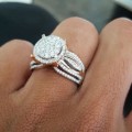 Miniatyrbilde 3 av 5: Damering Rhinestone Innlagt Ikke-fading Lett Multi Layers Bryllupssirkel til bursdag US 8