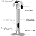Miniatyrbild 4 av 5: Takfäste för projektor, 17 cm - 3 kg Lastkapacitet - 360 rotation, 90 lutningsvinkel, tak och väggfäste för miniprojektor - aluminiumlegering