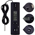 Miniatyrbillede 3 af 5: Elektronisk digital LCD temperaturmåler sensor probe termometer med kablet bred LCD-skærm til køleskab