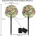 Pikkukuva 2 / 5: Aurinkoenergialla toimivat puutarhavalot – 2 ulkopolun koristevaloa IP65 aurinkopaneelivalaisimet vedenpitävät nurmikon ja pihan puutarhat