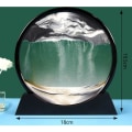 Miniatyrbillede 5 af 5: Quicksand Art 3D Rund Glas Quicksand Landskab, Kontorindretning, Sort, Sort, 7 tommer