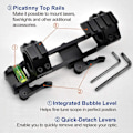 Miniatyrbild 2 av 4: Tactical Scope-fäste med Picatinny-överdelar och bubbelnivå i 1 del 2&quot; Offset Qr/qd för Weaver/picatinny Rails Montering för 30 mm och 25 mm ring