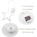 Miniatyrbilde 3 av 5: stykke sett 2 stykker femspisset stjerne + 2 stykker månelys blinkende lys batterilys eventyrlys, til jul