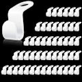Miniatyrbillede 1 af 5: 50 styks tøjbøjlekonnektorkroge Tilslutningsbøjleclips Pladsbesparende bøjlestik Mini Cascading Hanger forlængerclips Hvid