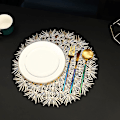 Miniatyrbillede 3 af 5: 4 stk. Mælkebøtte Dækkeservietter Spisebordsmåtter Spise Dækkeservietter Metalliske Dækkeservietter Udendørs Dækkeservietter Isolering Kaffemåtter