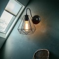 Miniatyrbillede 3 af 5: Pakke Væglampe Diamantform Jern E27 20cm Moderne Industriel Stil til Spisestue Køkken Stue Soveværelse Sort -