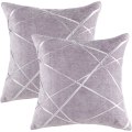 Miniatyrbillede 1 af 5: Dekorativ sofa pudebetræk, sofa tyk pude pudebetræk, firkantet grå luksus pude 2 sæt 40*40 cm Violet