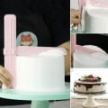 Pikkukuva 3 / 5: Kakun tasoitin, säädettävä kakkulastat Cake Scraper Fondant tasoitustyökalu Kakun koristeluun kiillotusaine tasoitin (2 kpl pakkaus)