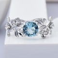 Miniatyrbilde 4 av 5: Kvinner Ring Blader Rhinestones Smykker Elegant Bright Luster Ring For Daglig Bruk US 7