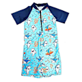 Miniatyrbild 3 av 4: barn Flickor Pojkar Sommar Badkläder Strand Cartoon Print Zip One Piece Baddräkt Shark Print 3-4 Years