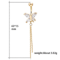 Miniatyrbilde 3 av 5: Elegante sommerfuglpiercinger Smykker Sexy navle-ring for kvinner Lang duskstang Gull Dangle Body
