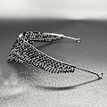 Miniatyrbillede 3 af 5: Krone Ornament Brude Bryllup Tilbehør Simpel Legering Sort Håndlavet Brudekjole Smykker