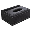 Miniatyrbild 1 av 5: Pu-läder rektangulärt cover - multifunktionell vävnadsboxhållare Fjärrkontrollbox style3