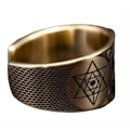 Pikkukuva 1 / 4: Vintage kuusisakarainen tähti Salomon Sormus Warrior Arkkienkeli Metatron Amulet Totem säädettävä sormus amuletti korut