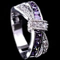 Miniatyrbilde 2 av 4: Ring Rhinestone Innlagt Dekorativ Legering Cross Design Finger Band For Party 9