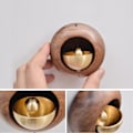 Pikkukuva 5 / 5: Magneettinen ovikello sisäkäyttöön, massiivipuinen tuulikello Helposti asennettava puutarha Black walnut-Standard