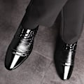 Miniatyrbillede 4 af 5: Mænd Snøre-Oxford Smart Formelle Business Bryllupssko Black 41