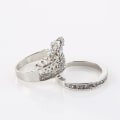 Miniatyrbillede 2 af 4: 2 stk Kvinder Mode Krone Tiara Ring Indlagt Fuldt Rhinestone Legering smykker Gave Gold CN17