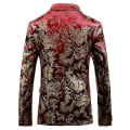 Miniatyrbilde 4 av 5: Blazer luksus gull skinnende trykt Slim Fit knappedrakt 52