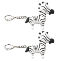 Miniatyrbillede 2 af 3: 2 stk Zebra Shape Led-lyd og glødende nøgleringe Nøglevedhæng (tilfældig stil)