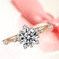 Miniatyrbild 2 av 5: Kvinnor Shining Zircon Snowflake Open-end Ring Retro Circlet Smycken Par Present White Gold