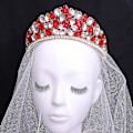 Miniatyrbillede 5 af 5: Rhinestones Crown med iøjnefaldende design Udsøgt pandebåndsdragt til kvinder Blue