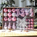 Miniatyrbild 3 av 3: Set med 24 julkulor inomhus utomhusdekoration 44 stycken Julval efter eget val Rosa