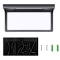 Pikkukuva 2 / 5: Talon numero Moderni talonumero musta metalli aurinko talon numero LED-valo Puutarha Vedenpitävä (22,5 x 17,5 cm)