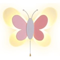 Pikkukuva 1 / 5: Butterfly-seinävalaisin LED-koristevalaisin (vaaleanpunainen + valkoinen)
