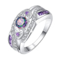 Miniatyrbillede 4 af 4: Forlovelse Bryllup Dobbelt Hjerte Cubic Zirconia Indlagt Bridal Finger Ring smykker US 7