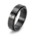 Miniatyrbillede 1 af 5: Kvinder Ring Unisex Rustfrit Stål Roterende Stress-relieving Finger Ring Til Daglig Brug Black US 7