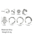 Miniatyrbild 2 av 3: 8st Örhängen Set Sun Moon Ear Studs Örhängen Legering Smycken För Bröllop