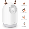 Miniatyrbilde 2 av 5: 300 ml mini luftfukter, stille luftfukter med LED-lys, USB-stasjonær luftfukter Vannløs automatisk avstenging for hjem/seng