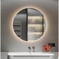 Miniatyrbilde 2 av 5: Rundt LED-speillys LED-sminkespeil med berøringssensor, trefarget lys, 40x40 cm