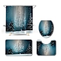 Miniatyrbild 1 av 5: 4 delar Animal Print Toalett Golvmatta Badrum Anti-Slip Set