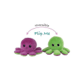 Miniatyrbillede 1 af 2: Vendbar Octopus Plys Dobbeltsidet Flip Doll Show Mood Toy purple green