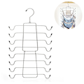 Pikkukuva 1 / 5: Piao Tank Tops Ripustin Metalli Taittuva Tilaa Säästävä Ripustin Kaappi Organizer Topit, Cami, Rintaliivit, Uimapuvut, Vyöt, Solmiot Black