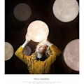 Miniatyrbild 2 av 5: 3D Moon Chandelier-Moon Ceiling Chandelier Moon Ceiling Light Planet Pendellampa Moon Restaurang Bar Hem Chil