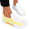 Miniatyrbilde 1 av 4: Kvinner Snøring Mesh Strikket Sneakers Sport Sneakers Sko Yellow 42